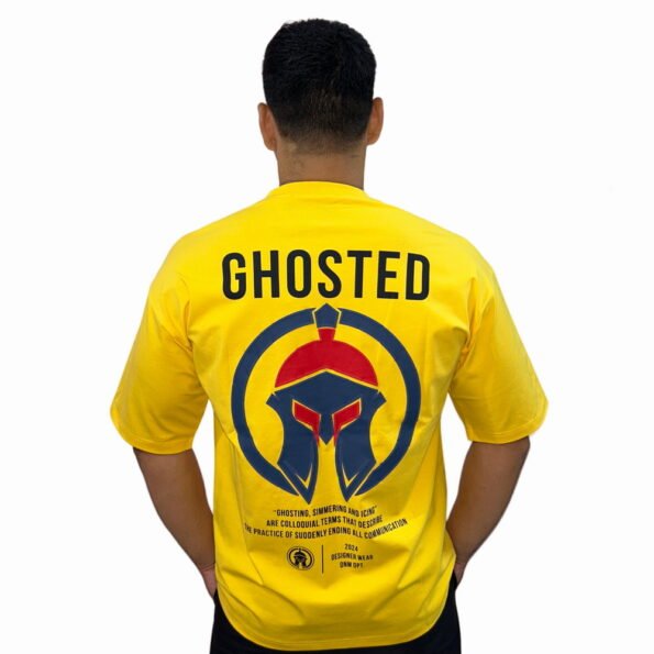 Ghosted Oversized Tee With Striking Back Logo (Yellow)